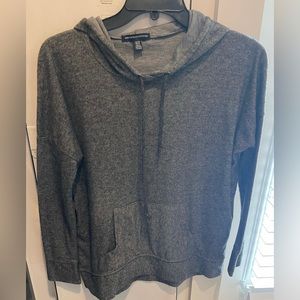 Black & Gray Striped Hoodie Long Sleeve Tee